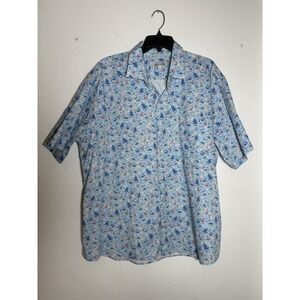 Peter Millar Pirate Skull Rum Short Sleeve Button Up Shirt Mens 2XL